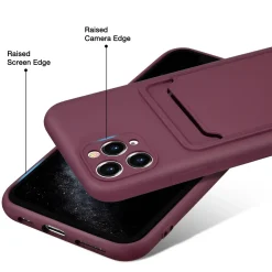 iPhone 11 Pro Max - Silikonhülle mit Kartenfach & Kameraschutz