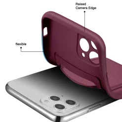 iPhone 11 Pro Max - Silikonhülle mit Kartenfach & Kameraschutz