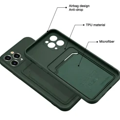 iPhone 11 Pro Max - Silikonhülle mit Kartenfach & Kameraschutz