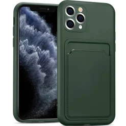 iPhone 11 Pro Max - Silikonhülle mit Kartenfach & Kameraschutz