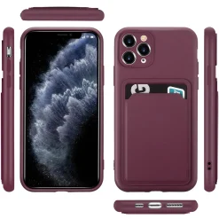 iPhone 11 Pro Max - Silikonhülle mit Kartenfach & Kameraschutz