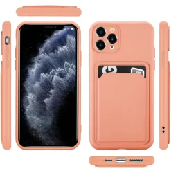 iPhone 11 Pro Max - Silikonhülle mit Kartenfach & Kameraschutz