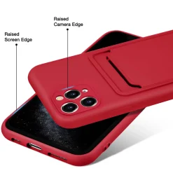 iPhone 11 Pro Max - Silikonhülle mit Kartenfach & Kameraschutz