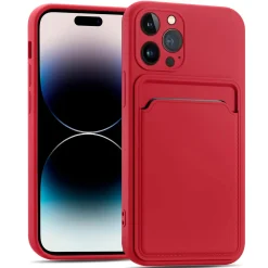 iPhone 15 Pro Max - Silikonhülle mit Kartenfach & Kameraschutz