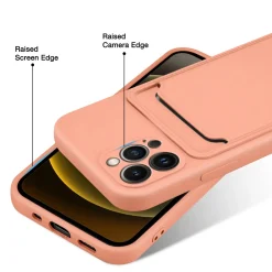 iPhone 13 Pro Max - Silikonhülle mit Kartenfach & Kameraschutz