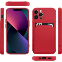 iPhone 13 Pro Max - Silikonhülle mit Kartenfach & Kameraschutz