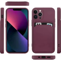 iPhone 13 Pro Max - Silikonhülle mit Kartenfach & Kameraschutz