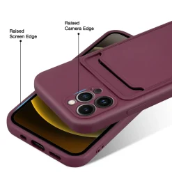 iPhone 13 Pro Max - Silikonhülle mit Kartenfach & Kameraschutz