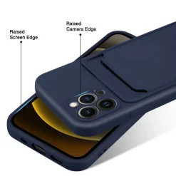 iPhone 13 Pro Max - Silikonhülle mit Kartenfach & Kameraschutz