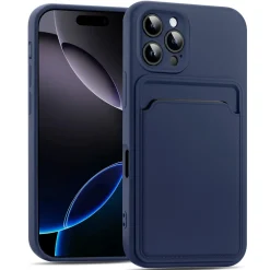 iPhone 16 Pro Max - Silikonhülle mit Kartenfach & Kameraschutz