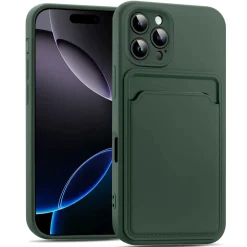 iPhone 16 Pro Max - Silikonhülle mit Kartenfach & Kameraschutz