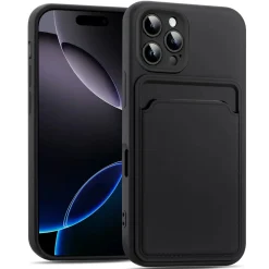 iPhone 16 Pro Max - Silikonhülle mit Kartenfach & Kameraschutz