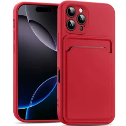 iPhone 16 Pro Max - Silikonhülle mit Kartenfach & Kameraschutz