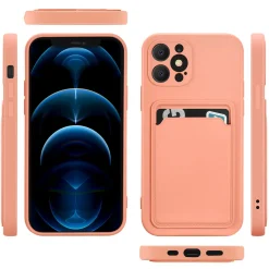 iPhone 12 Pro Max - Silikonhülle mit Kartenfach & Kameraschutz