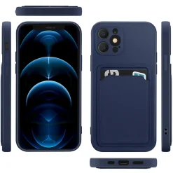 iPhone 12 Pro Max - Silikonhülle mit Kartenfach & Kameraschutz
