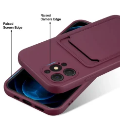 iPhone 12 Pro Max - Silikonhülle mit Kartenfach & Kameraschutz