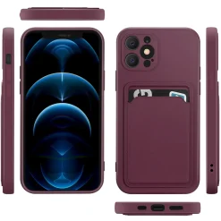 iPhone 12 Pro Max - Silikonhülle mit Kartenfach & Kameraschutz