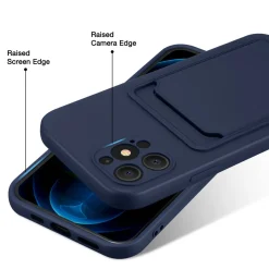 iPhone 12 Pro Max - Silikonhülle mit Kartenfach & Kameraschutz