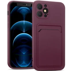 iPhone 12 Pro Max - Silikonhülle mit Kartenfach & Kameraschutz