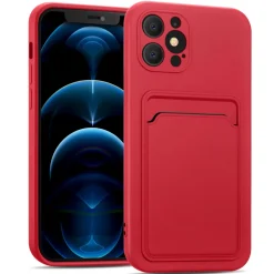iPhone 12 Pro Max - Silikonhülle mit Kartenfach & Kameraschutz