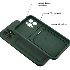 iPhone 12 Pro Max - Silikonhülle mit Kartenfach & Kameraschutz