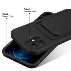 iPhone 12 Pro Max - Silikonhülle mit Kartenfach & Kameraschutz