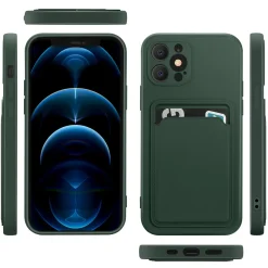 iPhone 12 Pro Max - Silikonhülle mit Kartenfach & Kameraschutz
