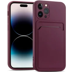iPhone 14 Pro Max - Silikonhülle mit Kartenfach & Kameraschutz