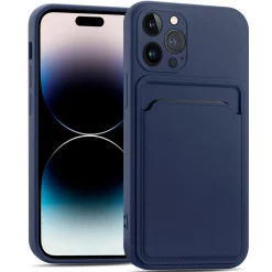 iPhone 14 Pro Max - Silikonhülle mit Kartenfach & Kameraschutz