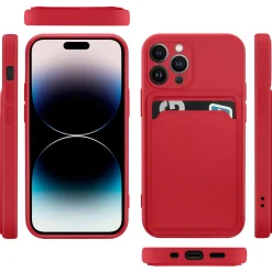 iPhone 14 Pro Max - Silikonhülle mit Kartenfach & Kameraschutz