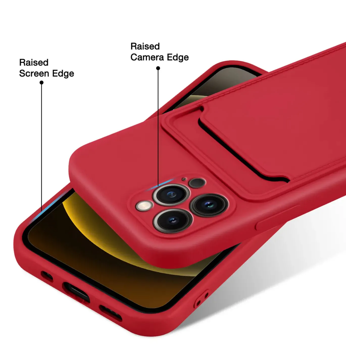 iPhone 14 Pro Max - Silikonhülle mit Kartenfach & Kameraschutz