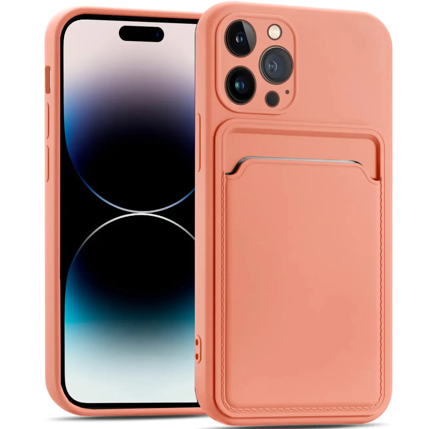 iPhone 14 Pro Max - Silikonhülle mit Kartenfach & Kameraschutz
