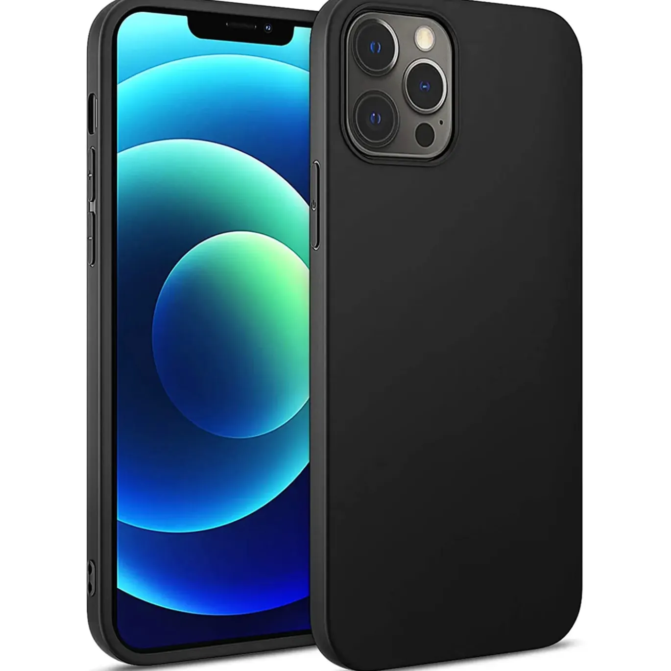 iPhone 12 Pro Max - Slim Silikon Backcover Schwarz