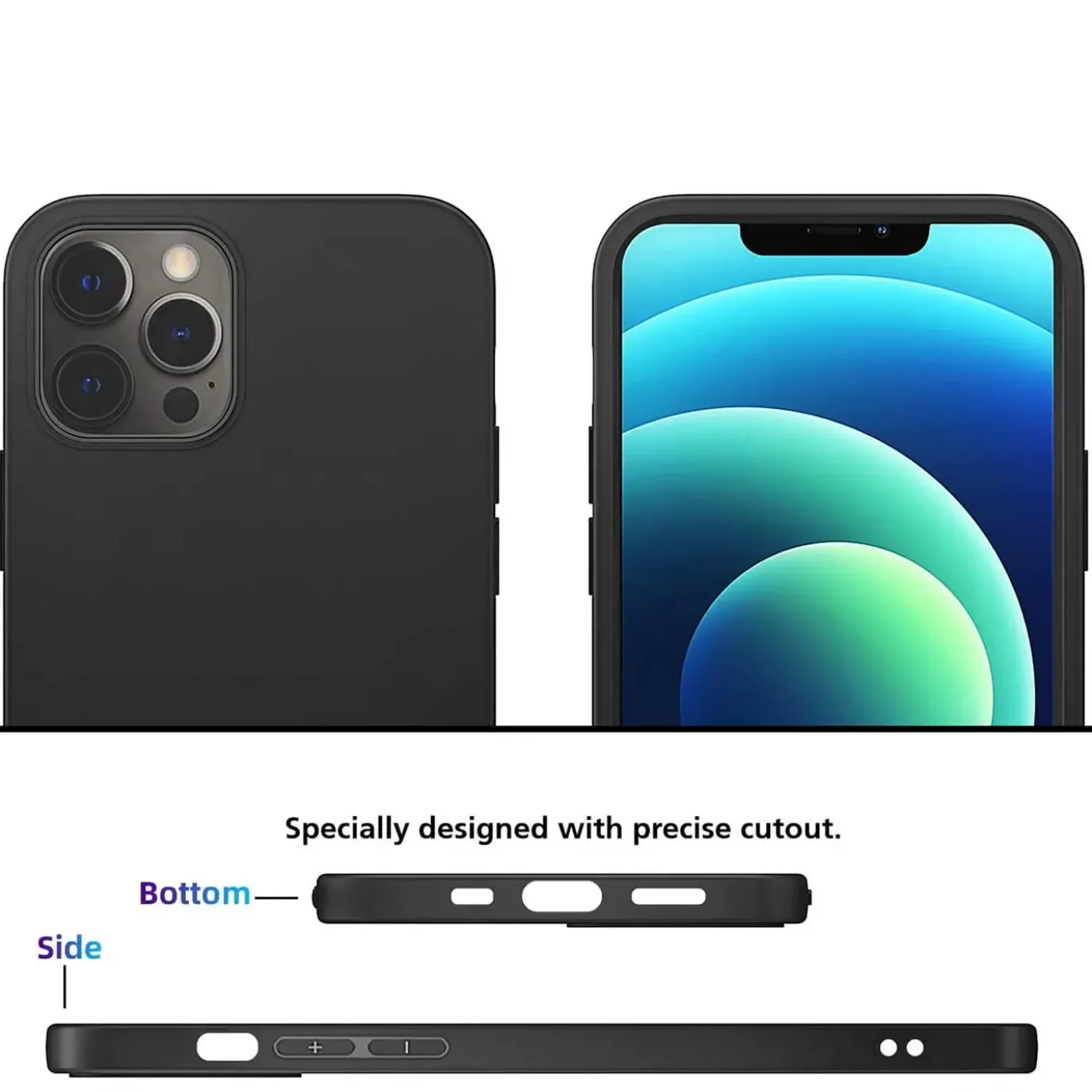 iPhone 12 Pro Max - Slim Silikon Backcover Schwarz