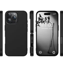 iPhone 16 Pro Max - Slim Silikon Backcover Schwarz