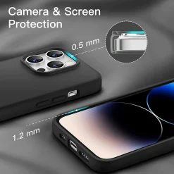 iPhone 15 Pro Max - Slim Silikon Backcover Schwarz