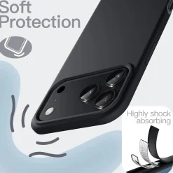 iPhone 17 Pro Max - Slim Silikon Backcover Schwarz