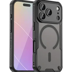 iPhone 17 Pro Max - Stoßfestes MagSafe Case in Schwarz mit halbtransparenter Rückseite