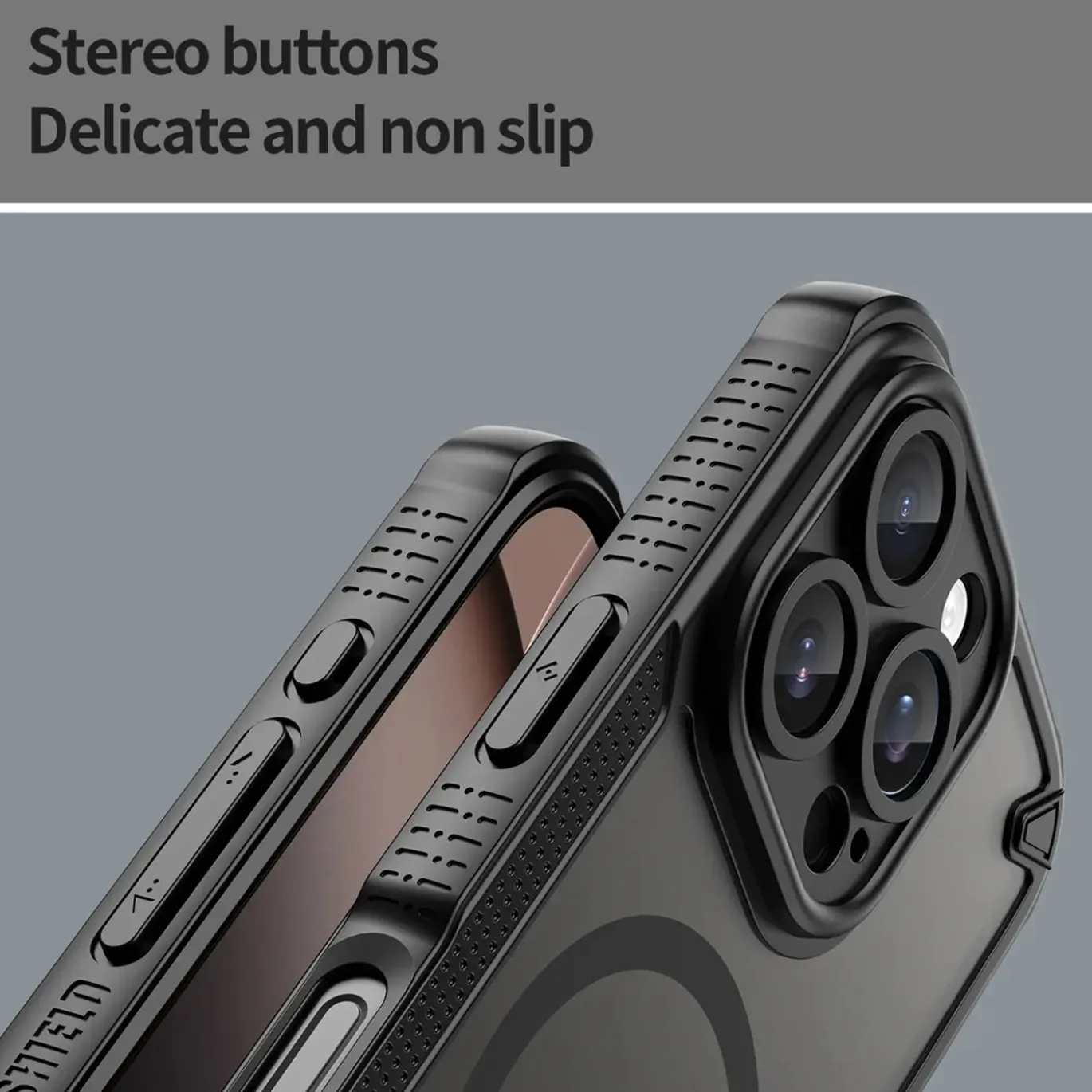 iPhone 16 Pro Max - Stoßfestes MagSafe Case in Schwarz mit halbtransparenter Rückseite