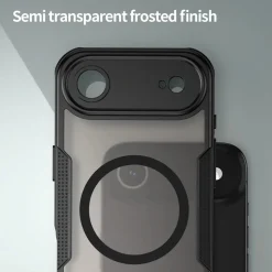 iPhone Air - Stoßfestes MagSafe Case in Schwarz mit halbtransparenter Rückseite