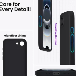 iPhone 16e - Silikon Case mit Mikrofaser-Innenseite
