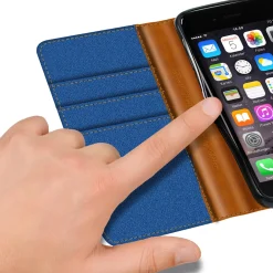 iPhone 6s Plus / 6 Plus - Jeanslook Klapphülle mit Kartenfach