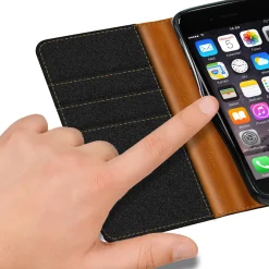 iPhone 6s Plus / 6 Plus - Jeanslook Klapphülle mit Kartenfach