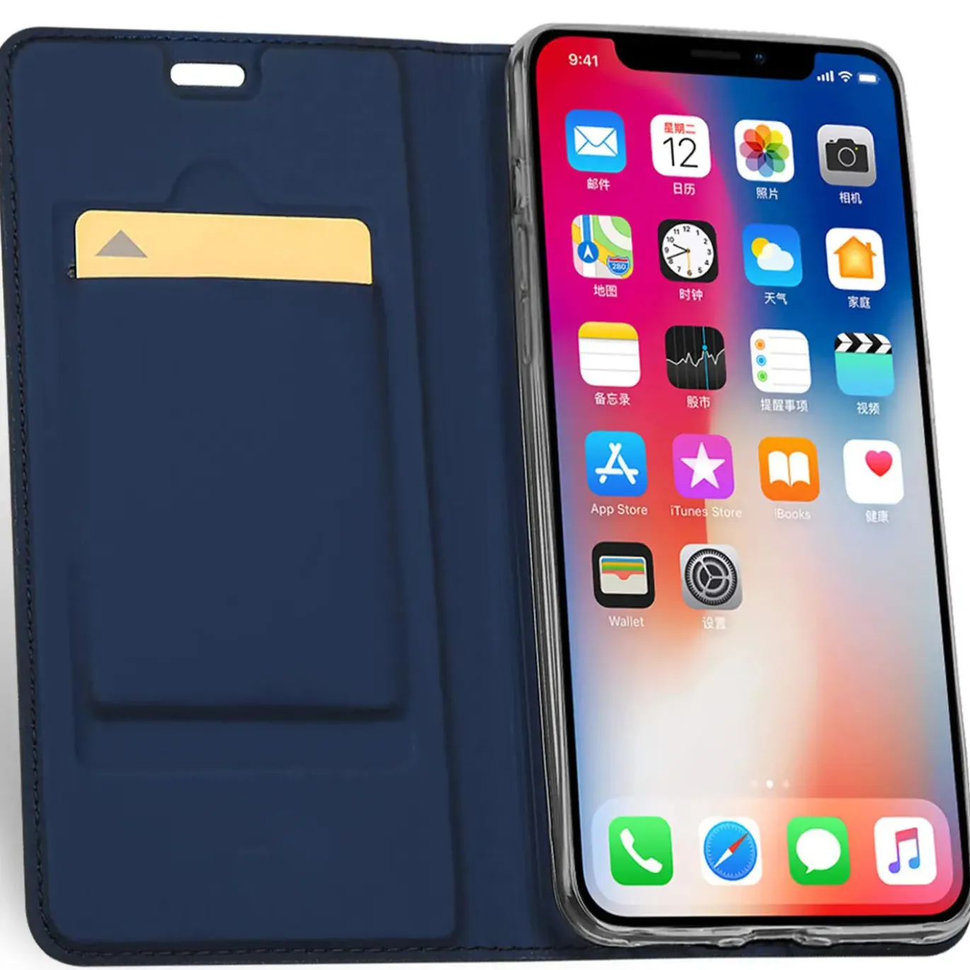 iPhone X / XS - Booklet Case mit Magnetverschluss