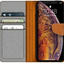 iPhone X / XS - Jeanslook Klapphülle mit Kartenfach