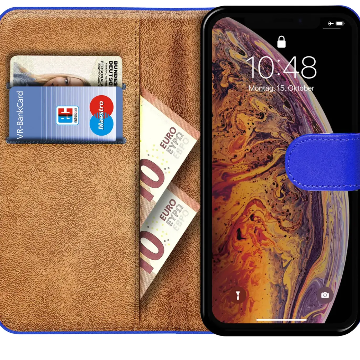iPhone X / XS - Klapphülle mit Kartenfächern
