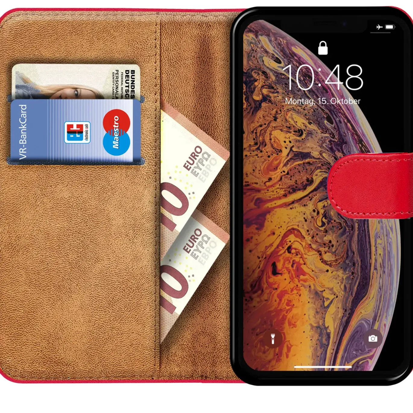 iPhone X / XS - Klapphülle mit Kartenfächern