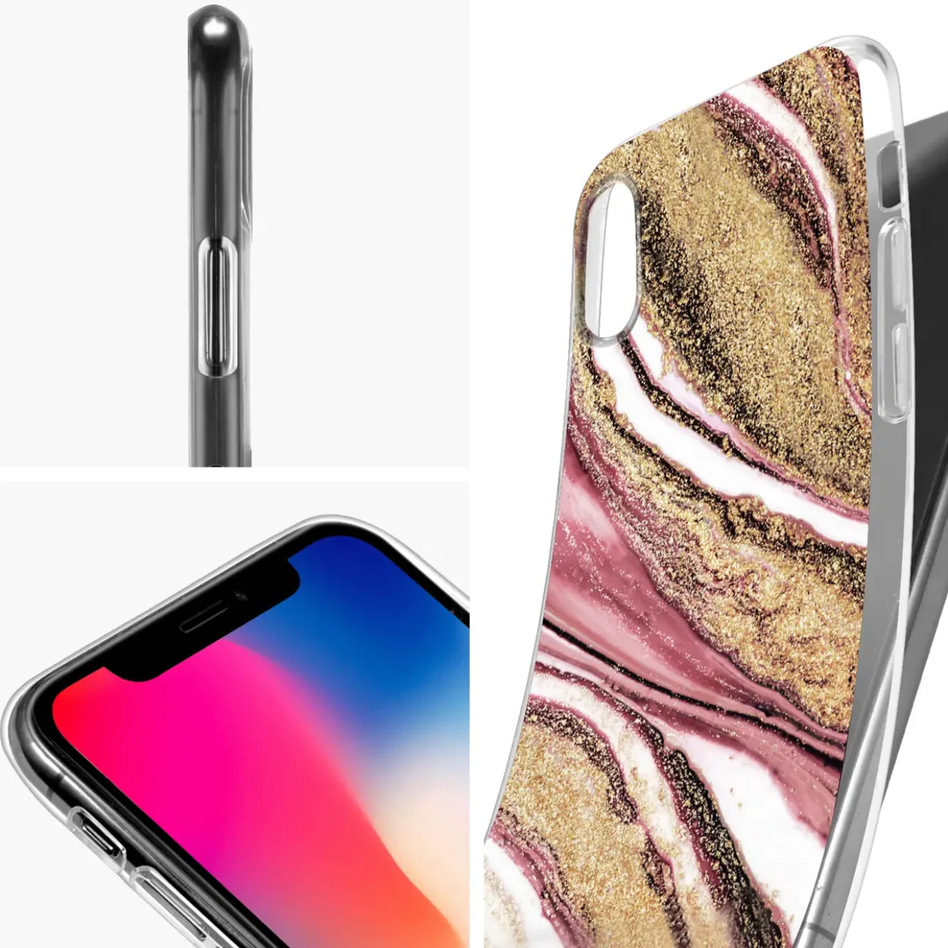 iPhone X / XS - Marmor & Sand Design Hülle