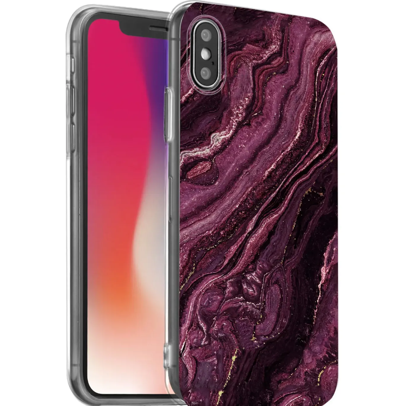 iPhone X / XS - Marmor & Sand Design Hülle