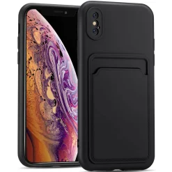 iPhone X / XS - Silikonhülle mit Kartenfach & Kameraschutz